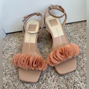 Dolce Vita light blush leather chunky heel sandal size 5